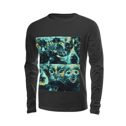 Black long sleeve t-shirt - Club 99 Printy6