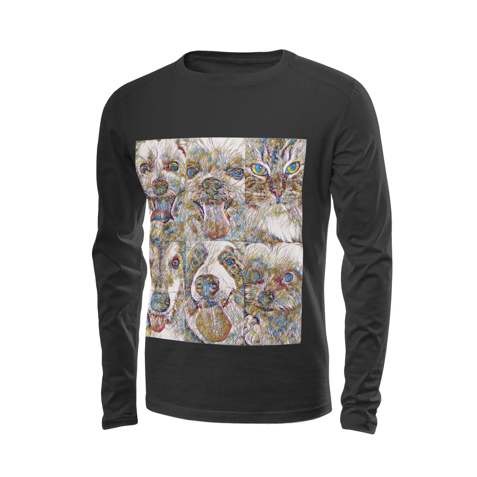 Black long sleeve t-shirt - Club 99 Printy6