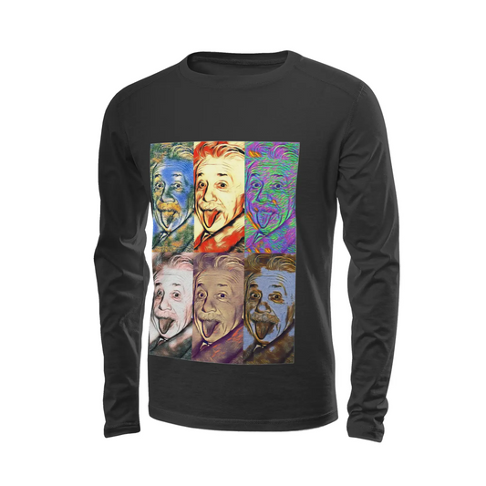 Black long sleeve t-shirt - Encore - Albert Einstein Printy6