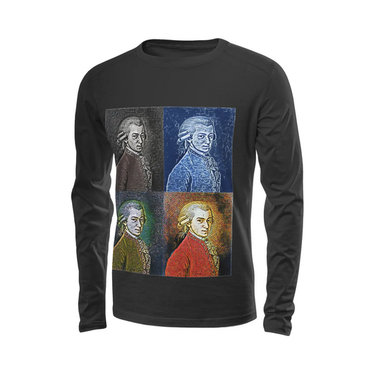 Black long sleeve t-shirt - Encore - Amadeus Mozart Printy6