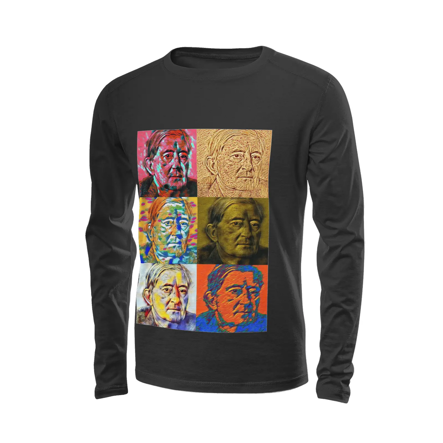 Black long sleeve t-shirt - Encore - Josef Albers Printy6