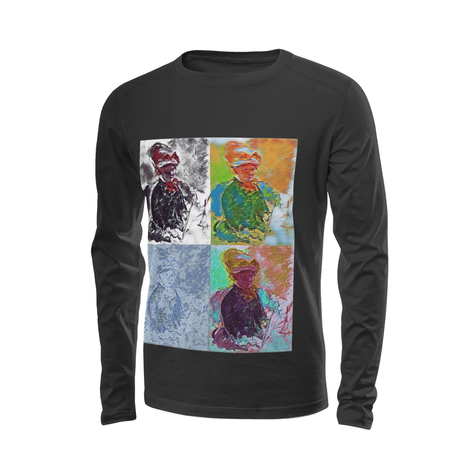 Black long sleeve t-shirt - Encore - Marie Cassat Printy6