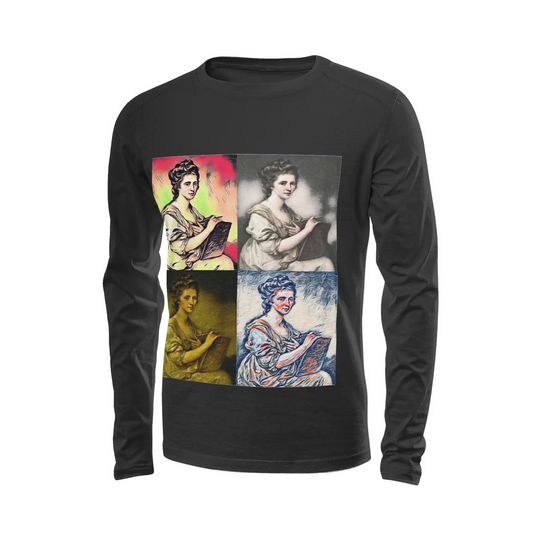 Black long sleeve t-shirt - School of painting - Angelica Kauffman Printy6
