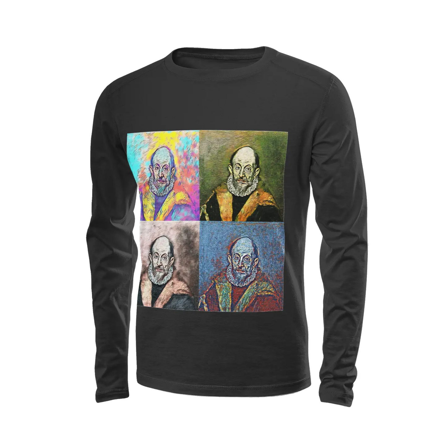 Black long sleeve t-shirt - School of painting - Doménikos Theotokópoulos 'El Greco' Printy6