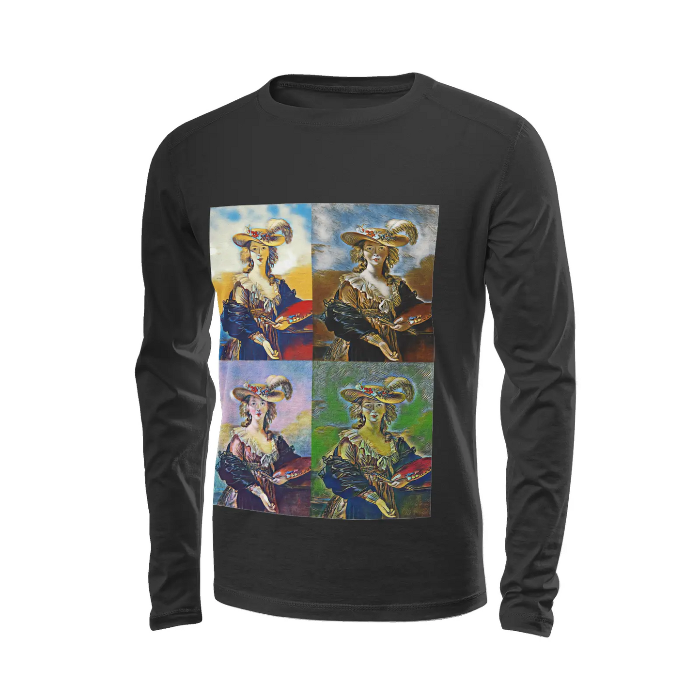 Black long sleeve t-shirt - School of painting - Elizabeth Lebrun Printy6