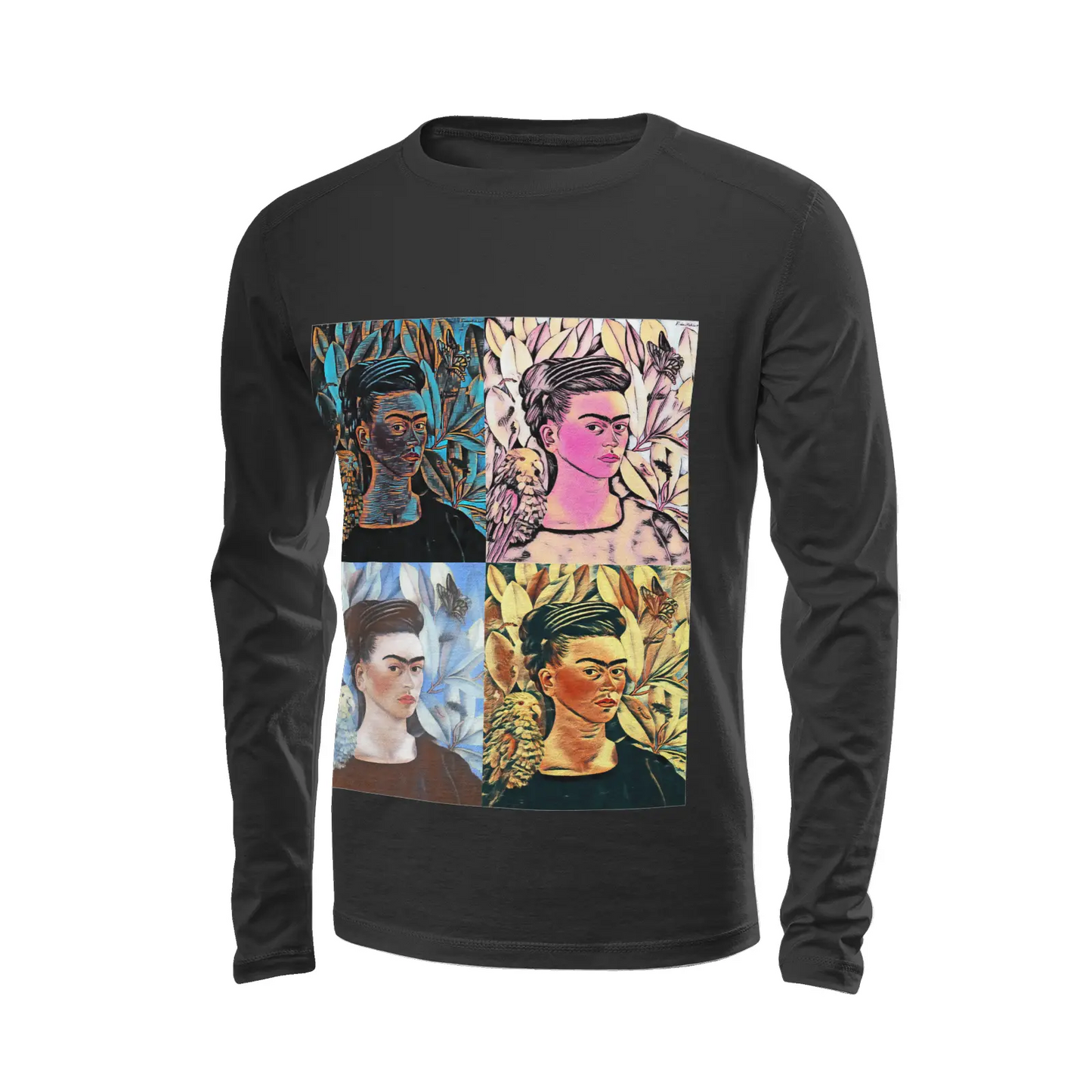 Black long sleeve t-shirt - School of painting - Frida kahlo Printy6