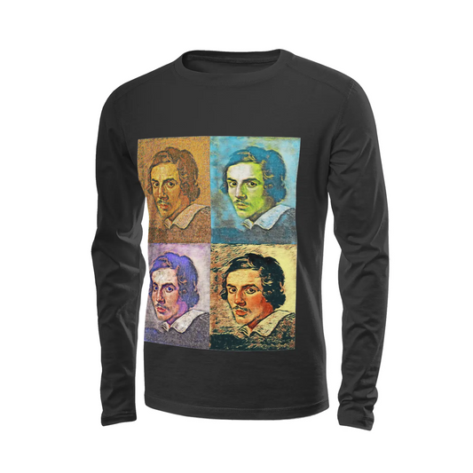 Black long sleeve t-shirt - School of painting - Gian Lorenzo Bernini Printy6