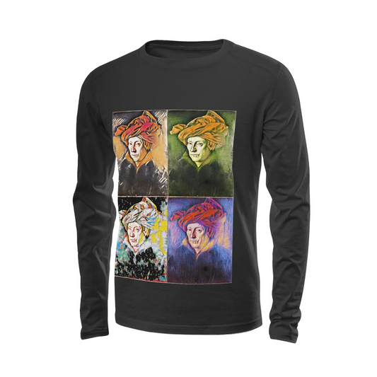 Black long sleeve t-shirt - School of painting - Jan Van Eyck Printy6