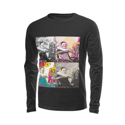 Black long sleeve t-shirt - School of painting - Judith Leyster Printy6