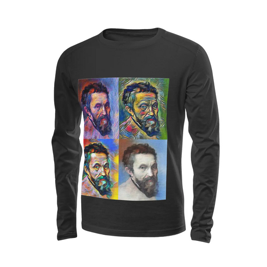 Black long sleeve t-shirt - School of painting - Michelangelo Buonarroti Printy6