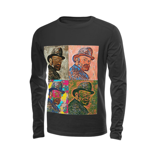 Black long sleeve t-shirt - School of painting - Paul Cezanne Printy6