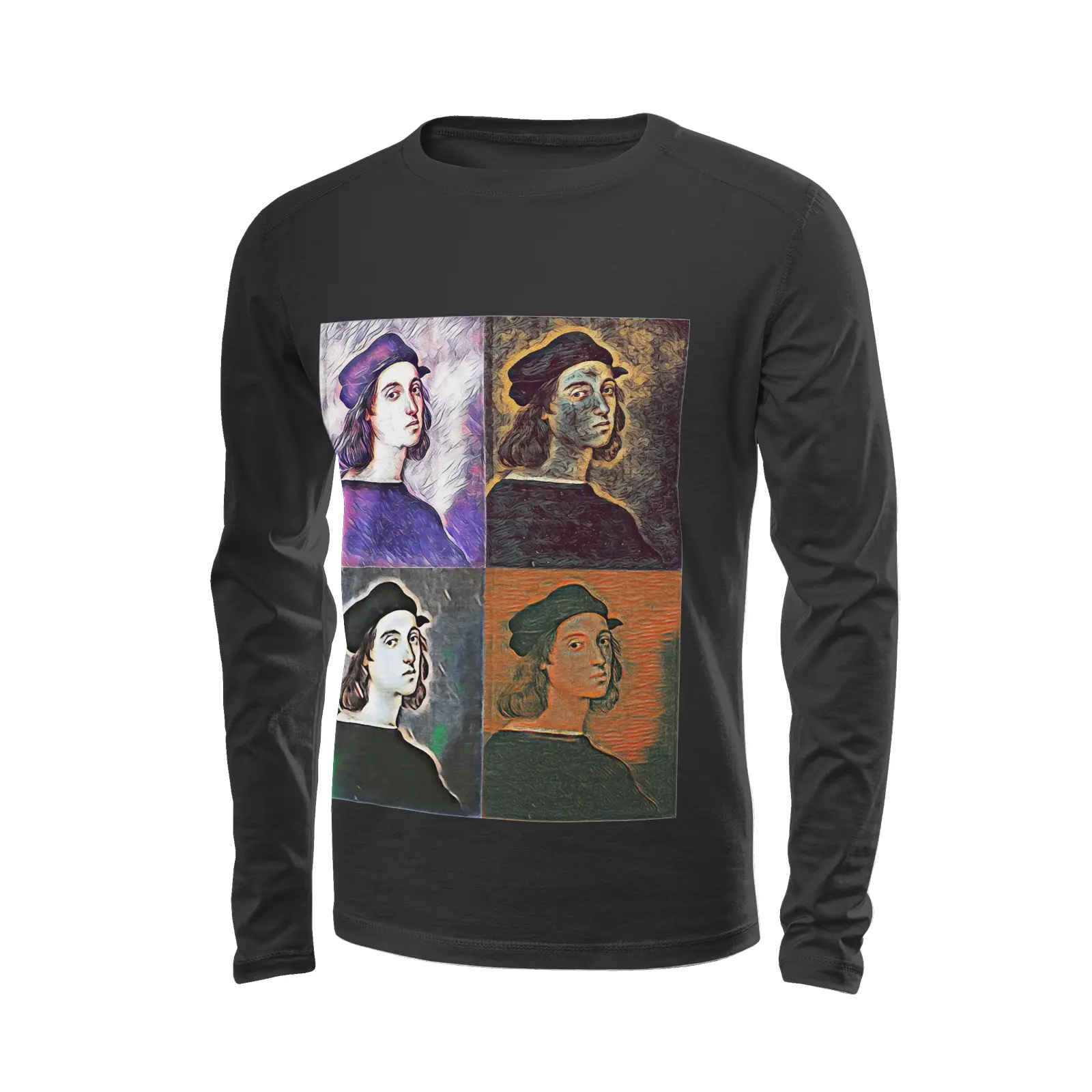 Black long sleeve t-shirt - School of painting - Raphael Da Urbino Printy6
