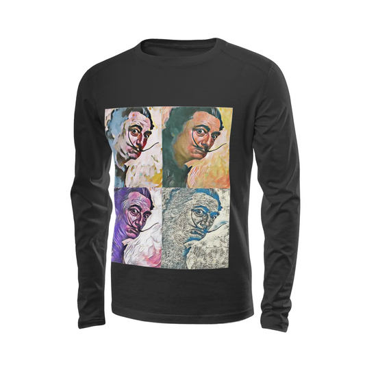 Black long sleeve t-shirt - School of painting - Salvador Dali Printy6