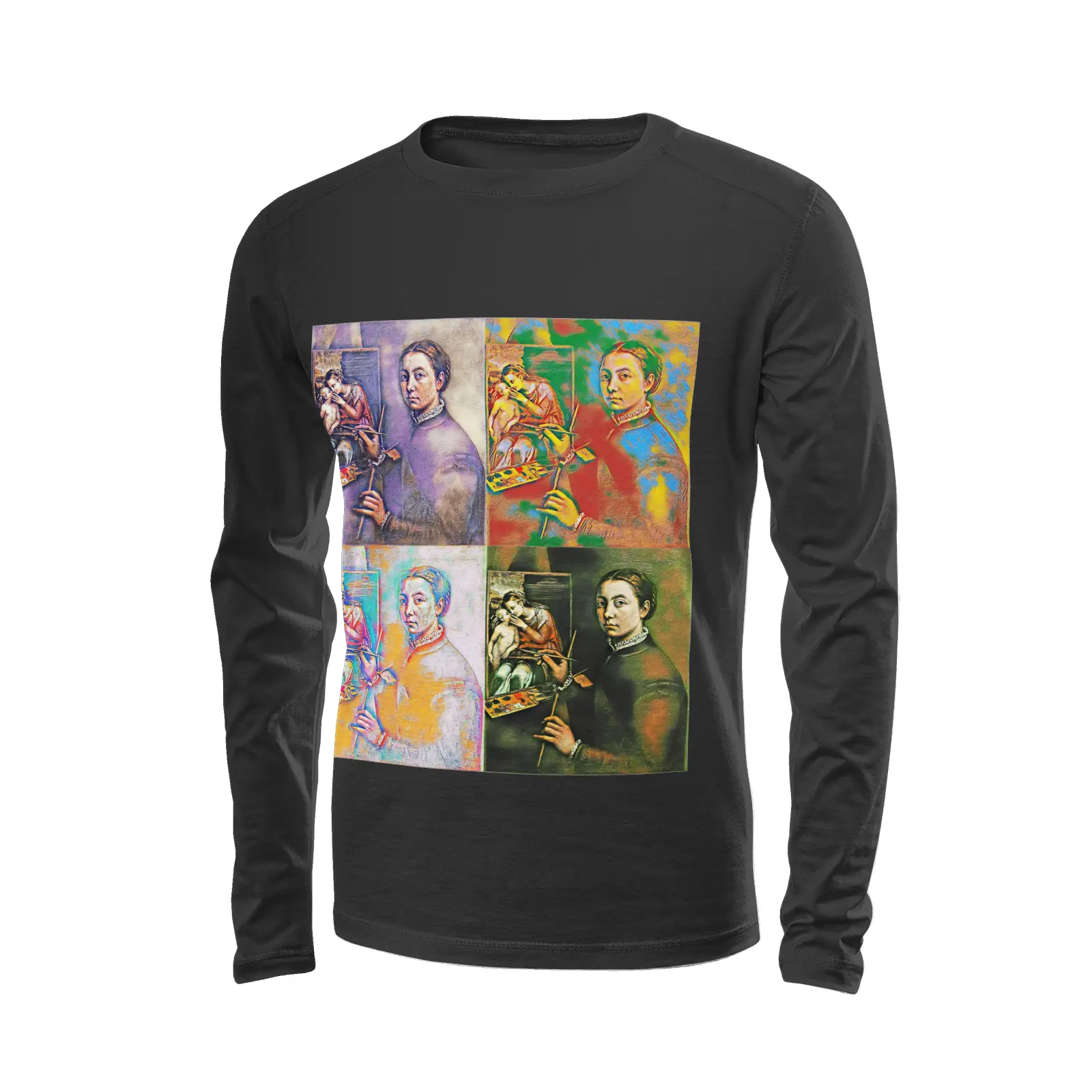 Black long sleeve t-shirt - School of painting - Sofonisba Anguissola Printy6