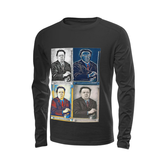 Black long sleeve t-shirt - School of painting -Diego Rivera Printy6