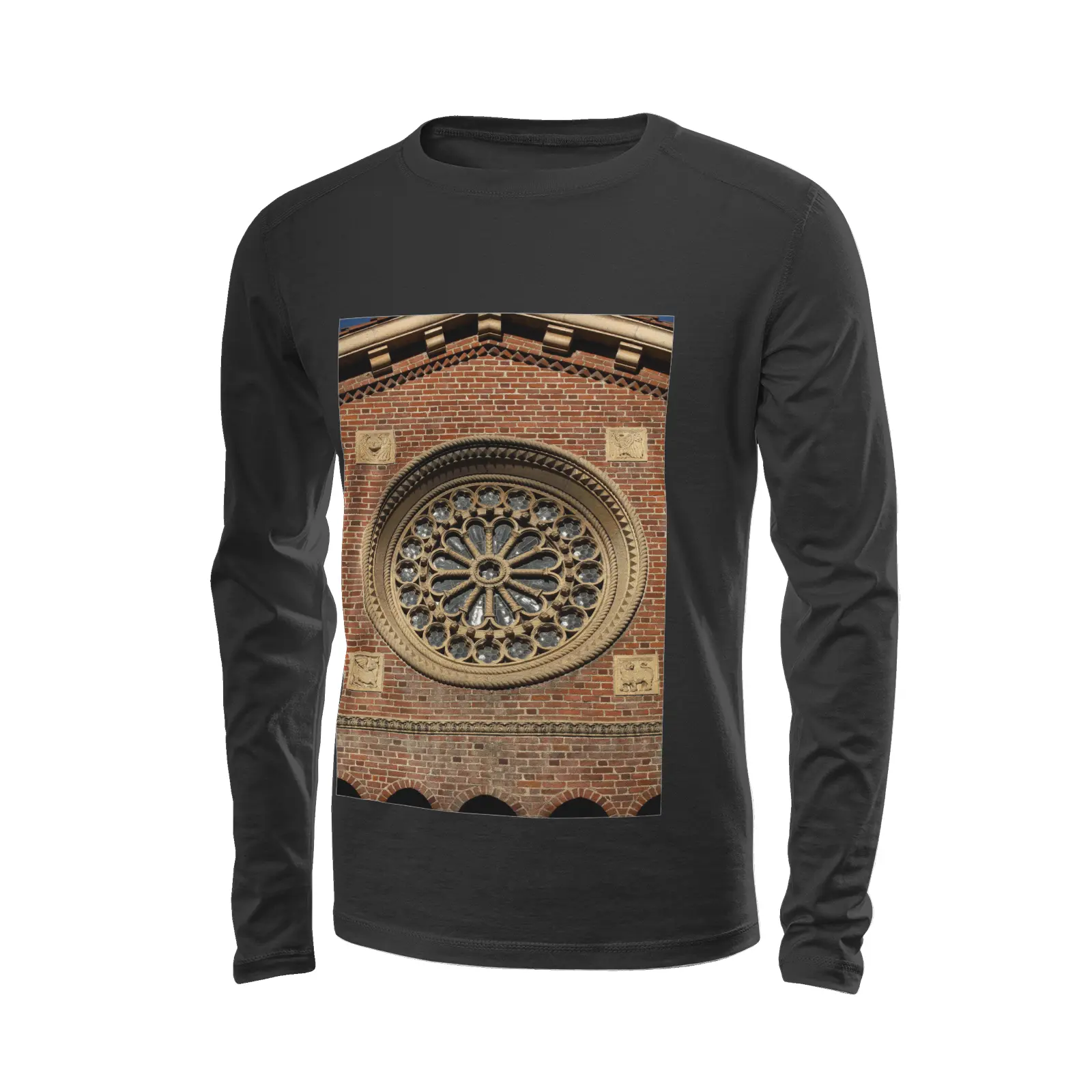 Black long sleeve t-shirt - The architecture of USC (101) Printy6