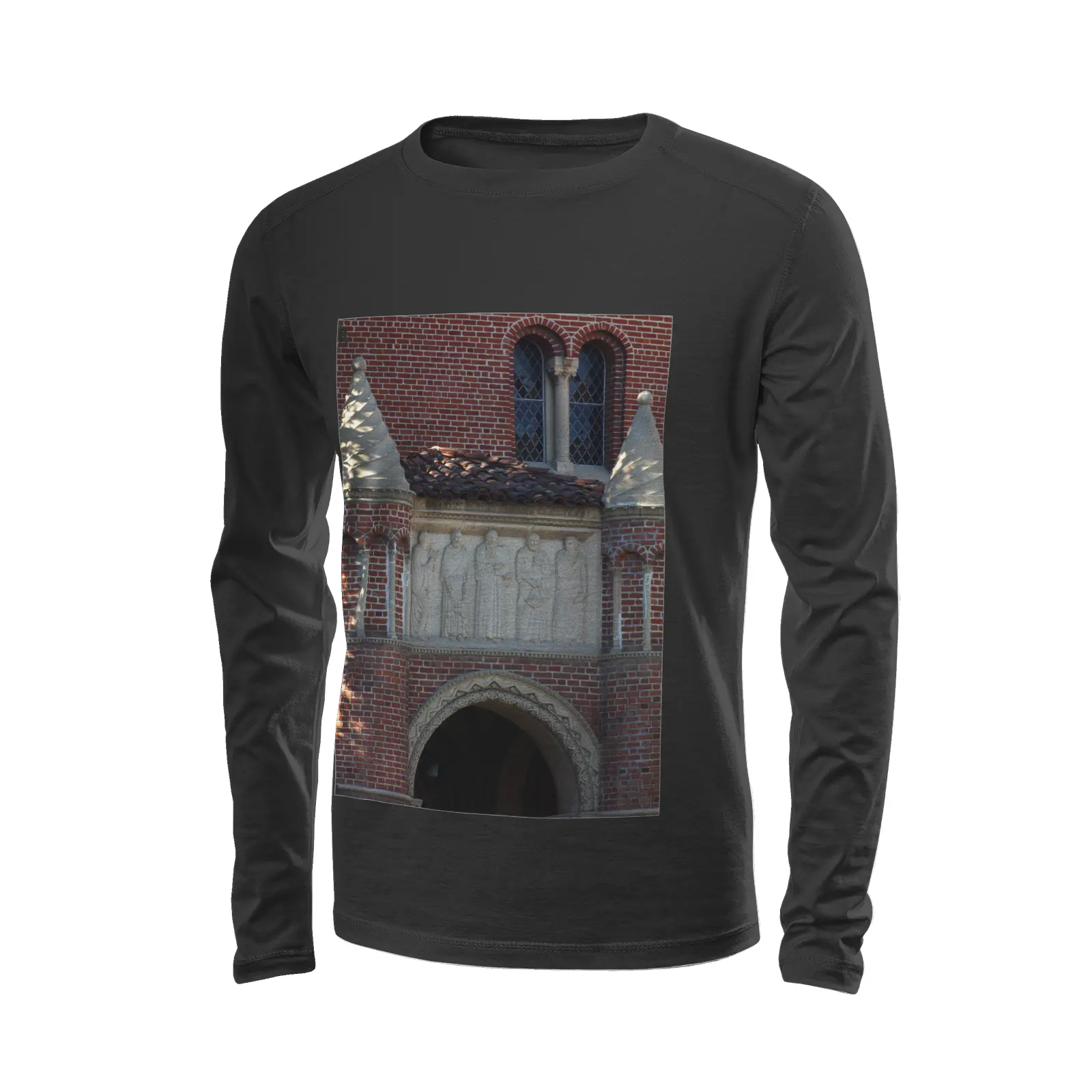 Black long sleeve t-shirt - The architecture of USC (105) Printy6