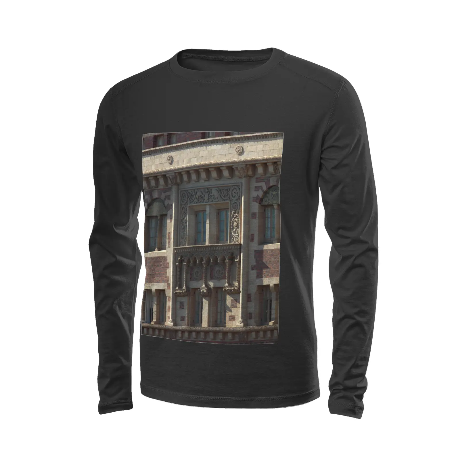 Black long sleeve t-shirt - The architecture of USC (83) Printy6