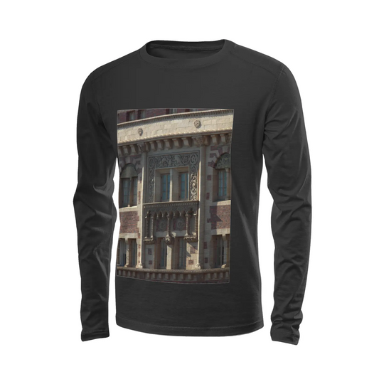 Black long sleeve t-shirt - The architecture of USC (83) Printy6