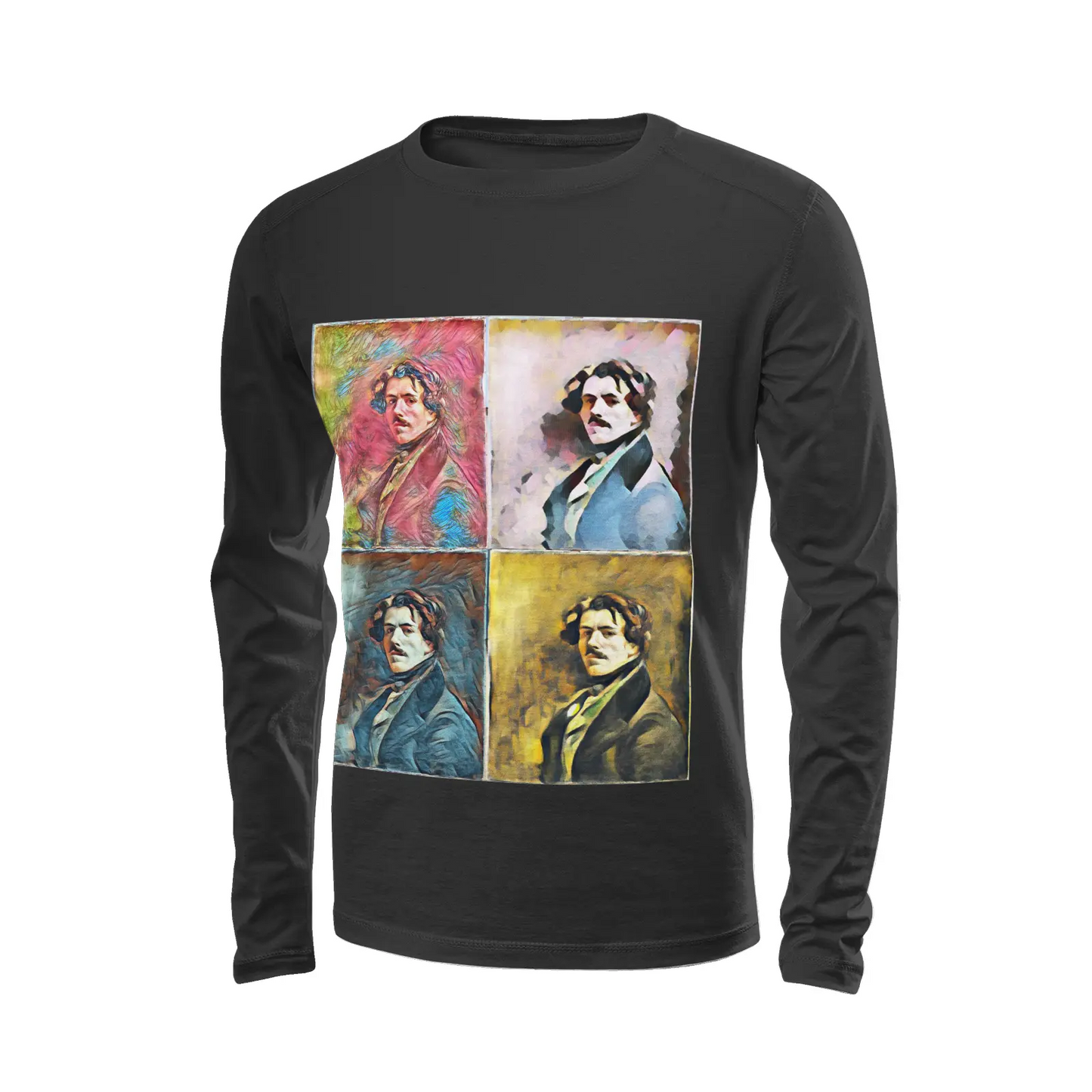 Black long sleeve t-shirt - The prophecy - Eugene Delacroix Printy6