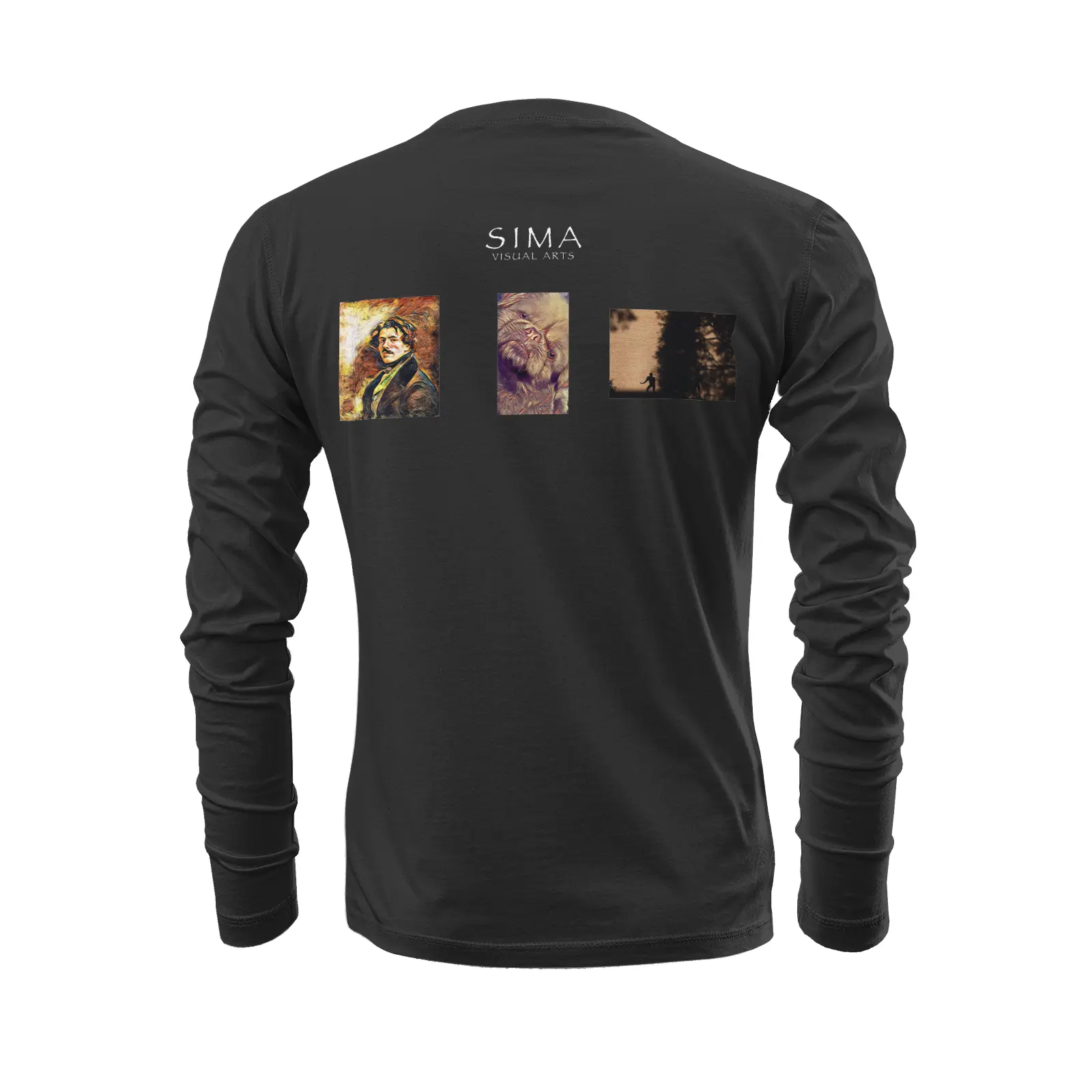 Black long sleeve t-shirt - The prophecy - Eugene Delacroix Printy6