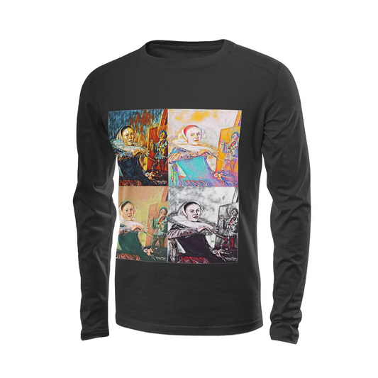 Black long sleeve t-shirt - The prophecy - Judith Leyster Printy6