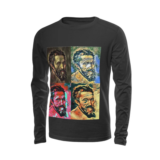 Black long sleeve t-shirt - The prophecy - Michelangelo Buonarroti Printy6