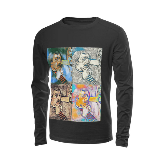 Black long sleeve t-shirt - The prophecy - Paul Gauguin Printy6