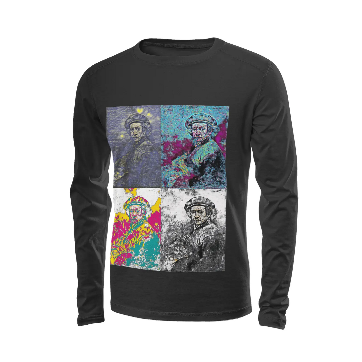 Black long sleeve t-shirt - The prophecy - Rembrandt Van Rijn Printy6