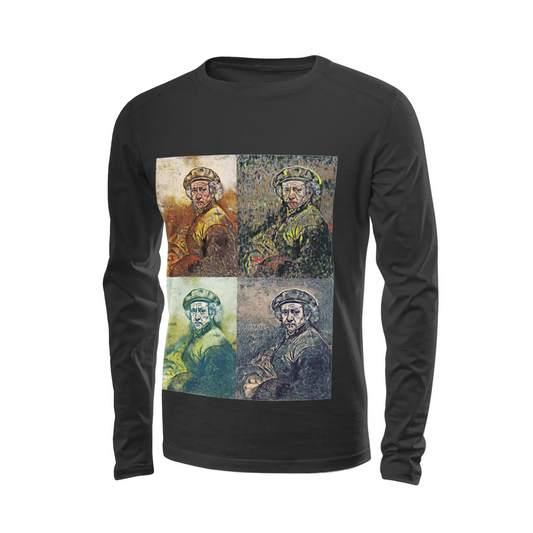 Black long sleeve t-shirt -School of painting - Rembrandt Van Rijn Printy6