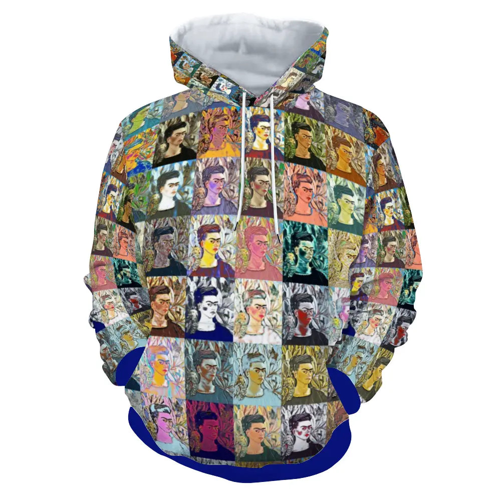 Plush hoodie with pockets - School of painting - Frida Khalo ThisNew