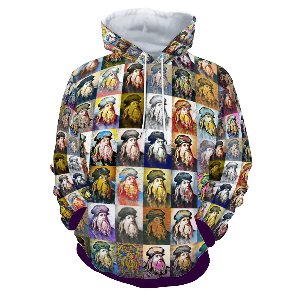 Plush hoodie with pockets - School of painting - Leonardo Da Vinci ThisNew