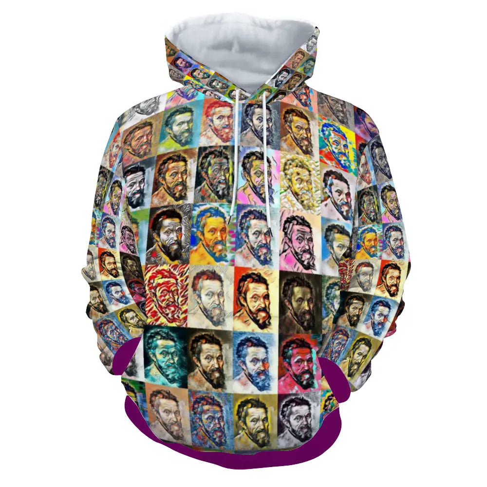 Plush hoodie with pockets - School of painting - Michelangelo Buonarroti ThisNew