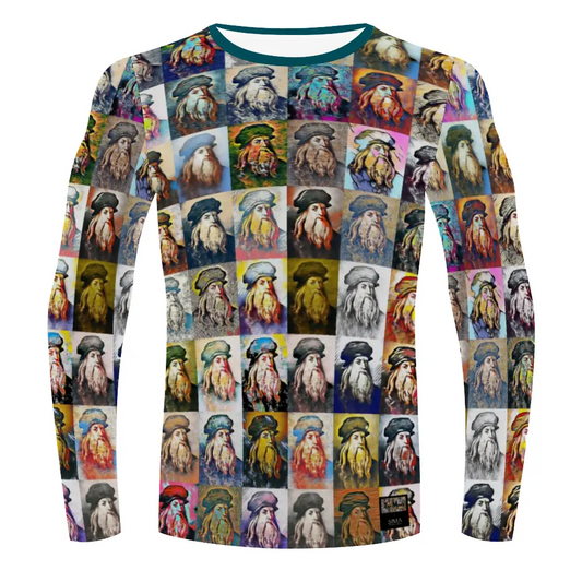 Stretchable long sleeve tee - School of painting - Leonardo Da Vinci ThisNew