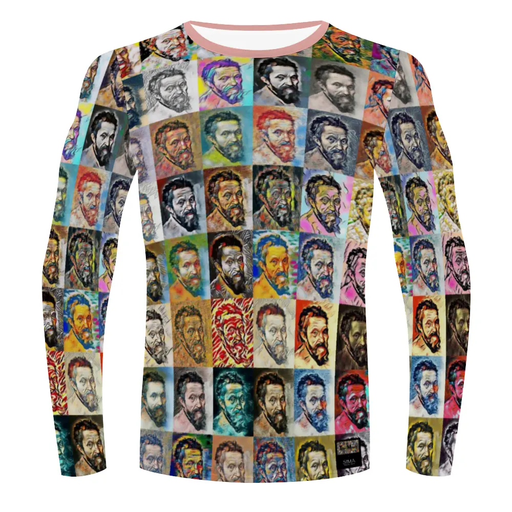 Stretchable long sleeve tee - School of painting - Michelangelo Buonarroti ThisNew