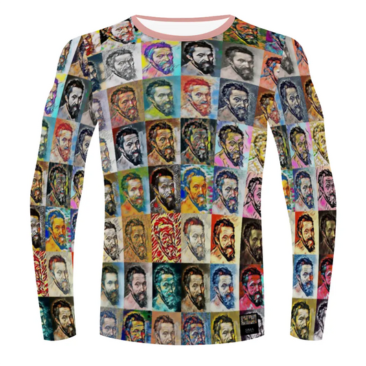 Stretchable long sleeve tee - School of painting - Michelangelo Buonarroti ThisNew