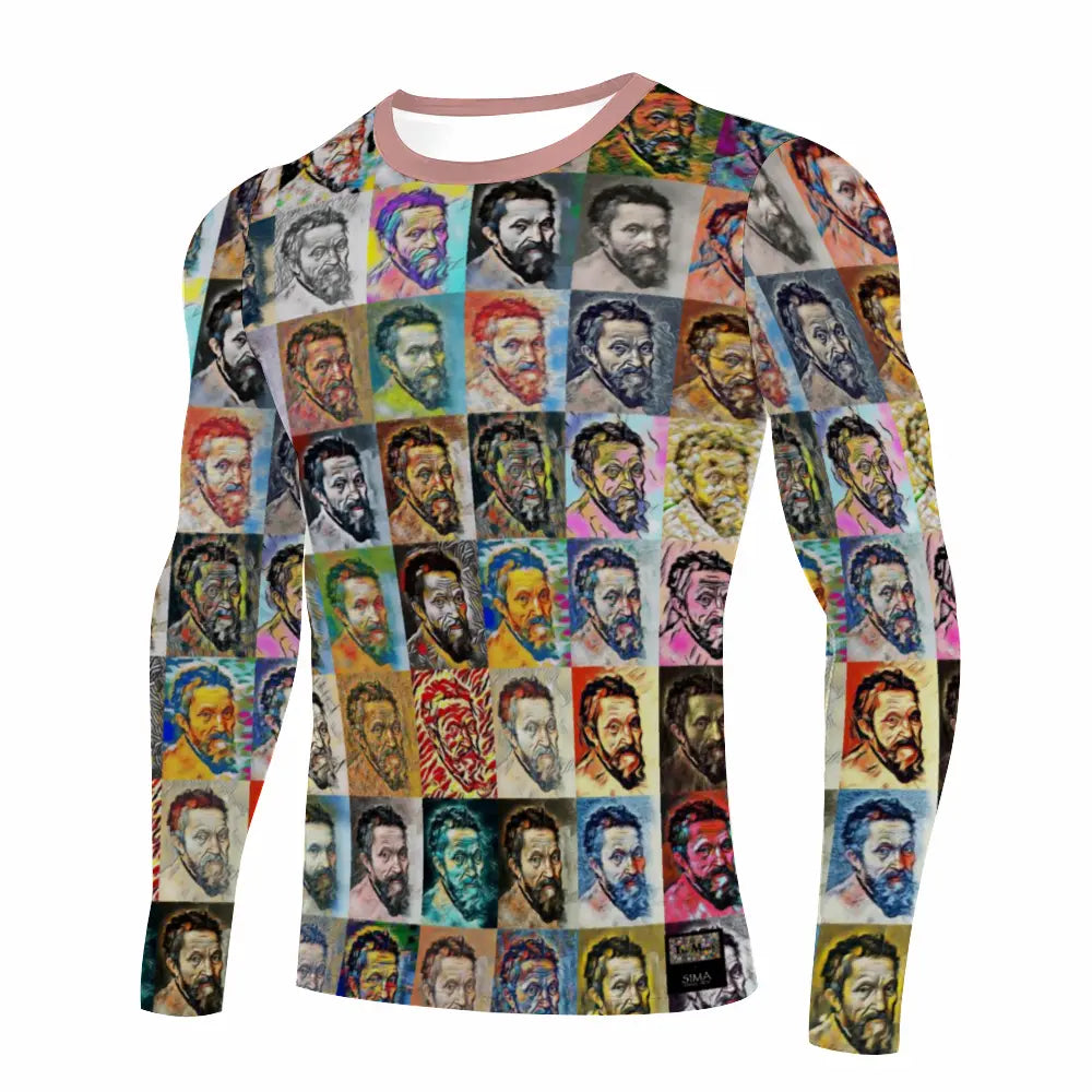 Stretchable long sleeve tee - School of painting - Michelangelo Buonarroti ThisNew