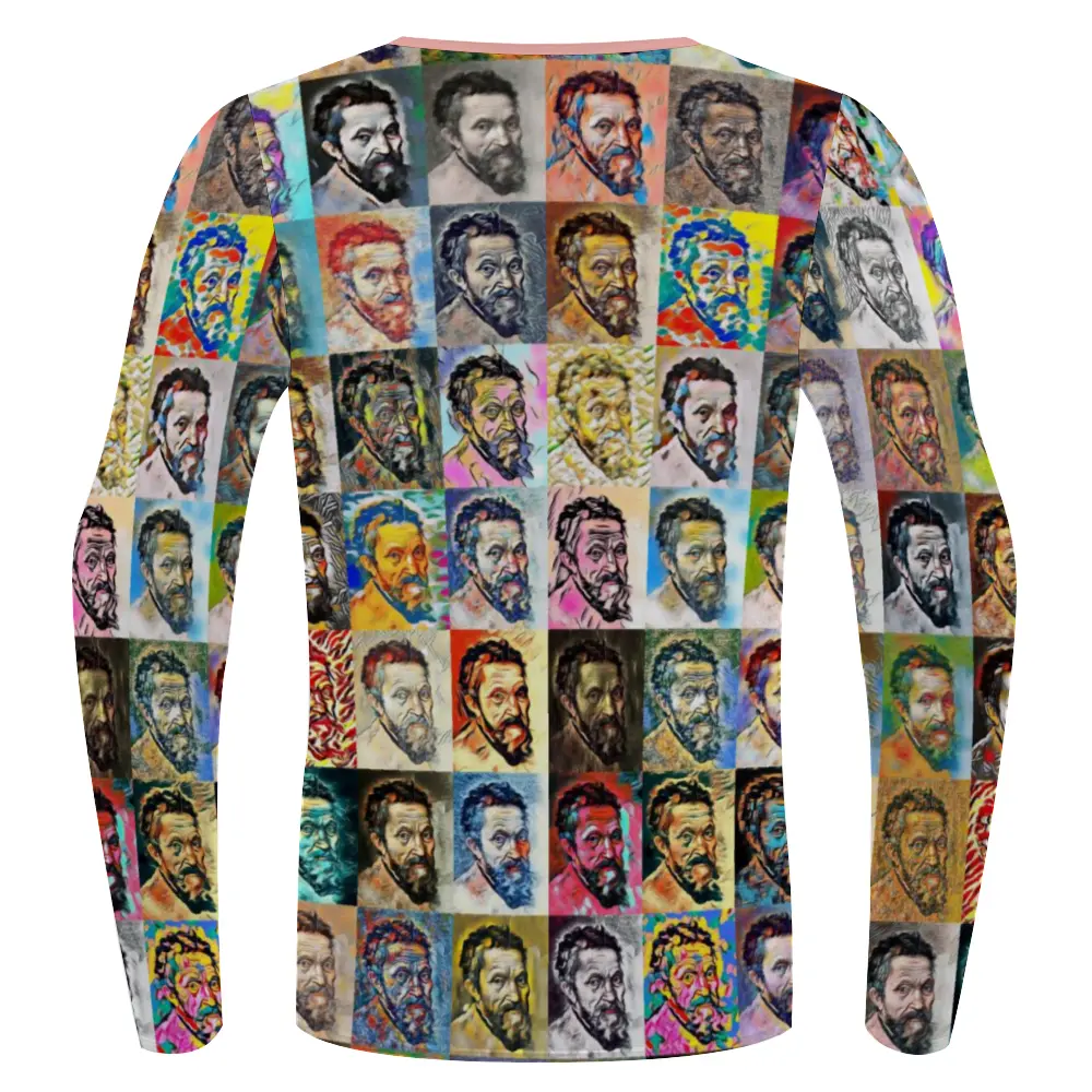 Stretchable long sleeve tee - School of painting - Michelangelo Buonarroti ThisNew