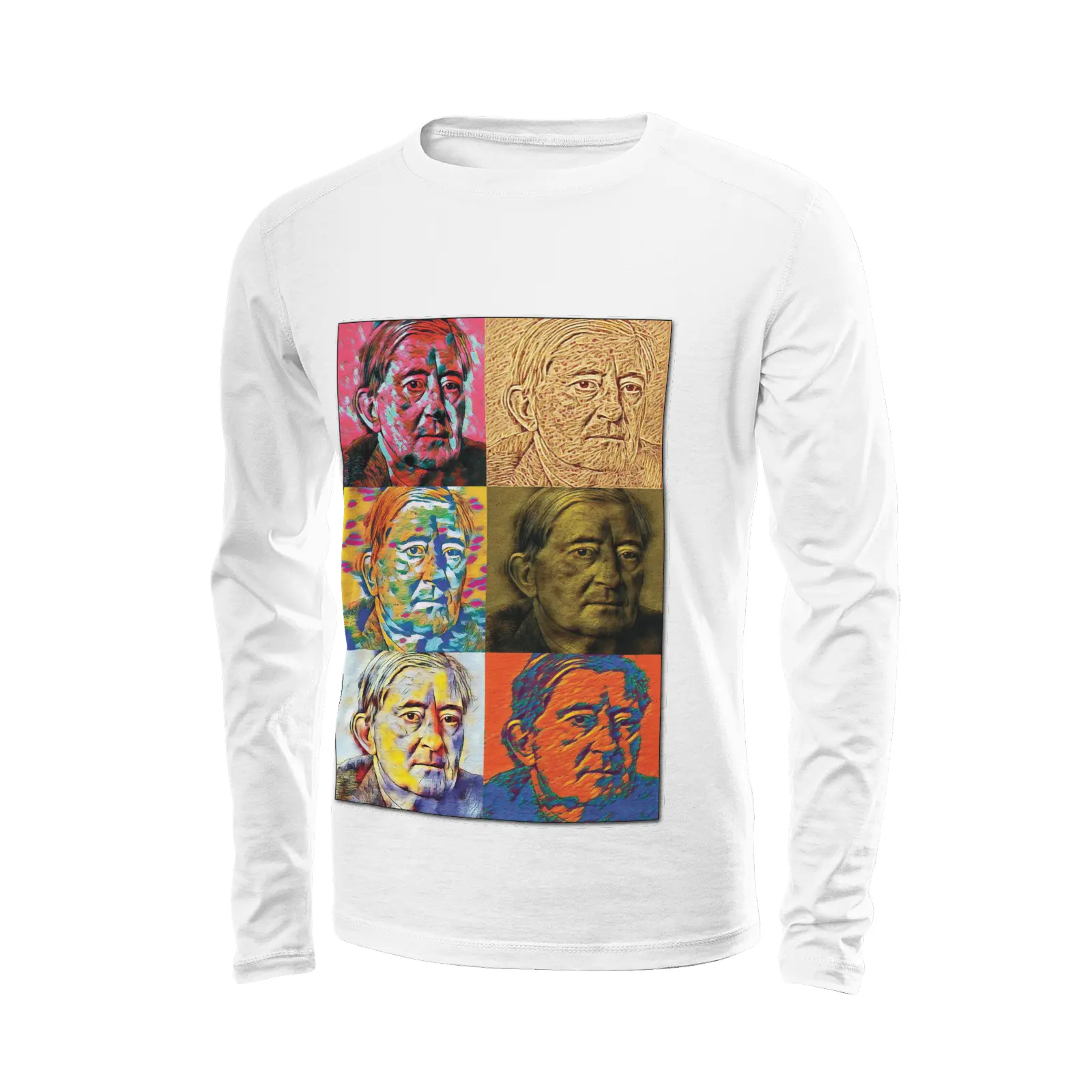 White long sleeve t-shirt - Encore - Josef Albers Printy6