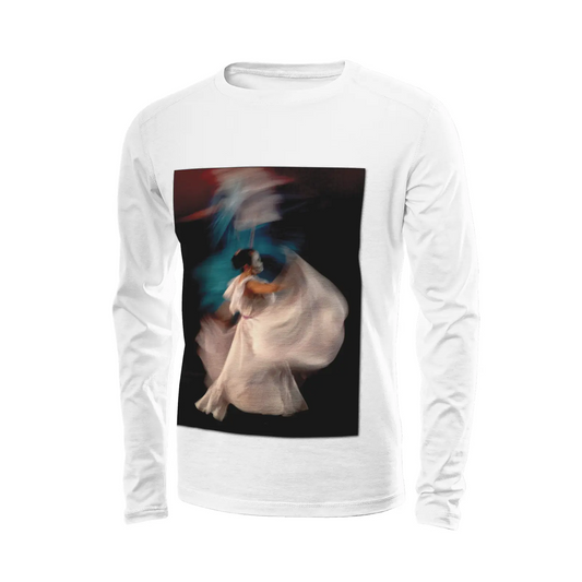 White long sleeve t-shirt - Global Motion Dance (10) Printy6