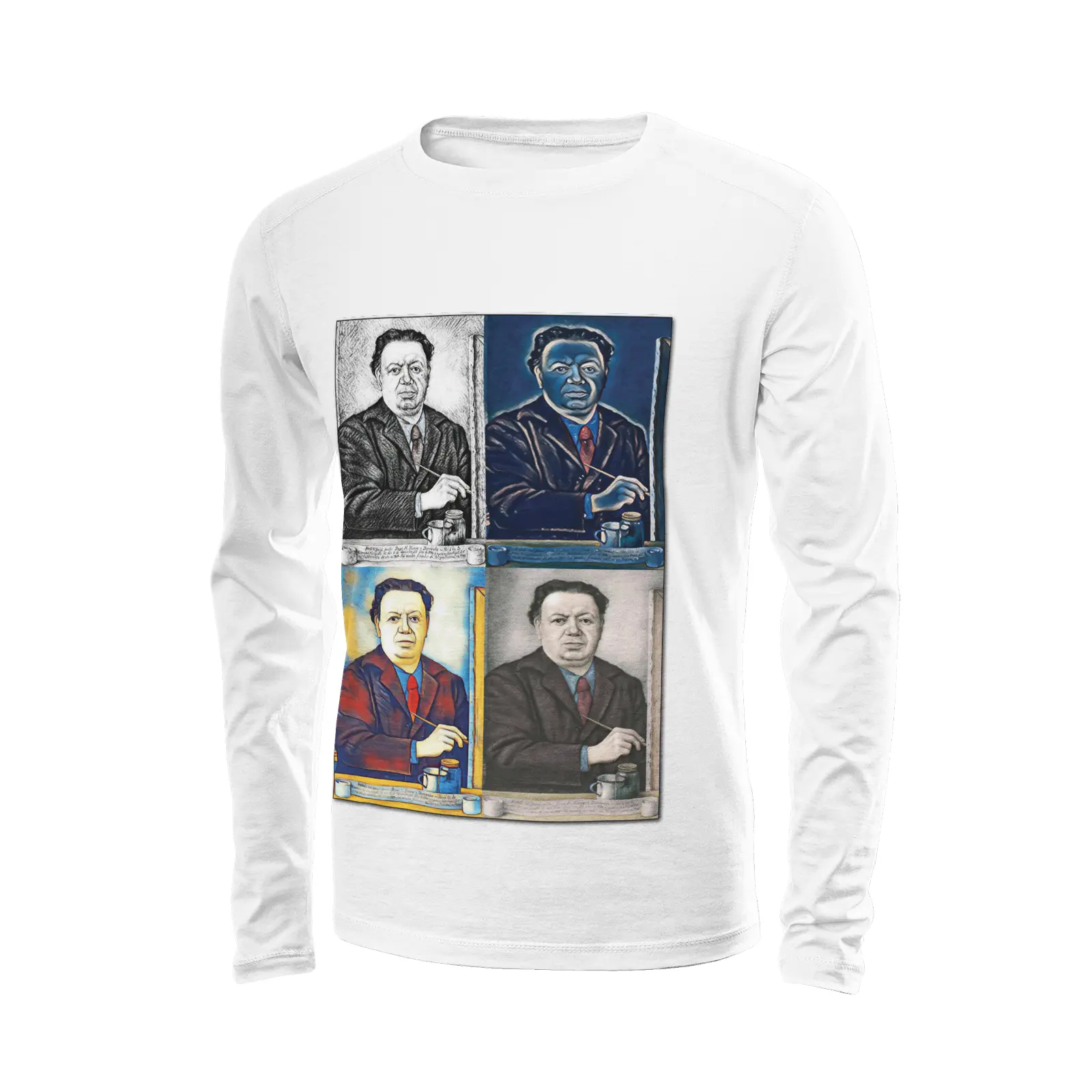 White long sleeve t-shirt - School of painting - Diego Rivera Printy6