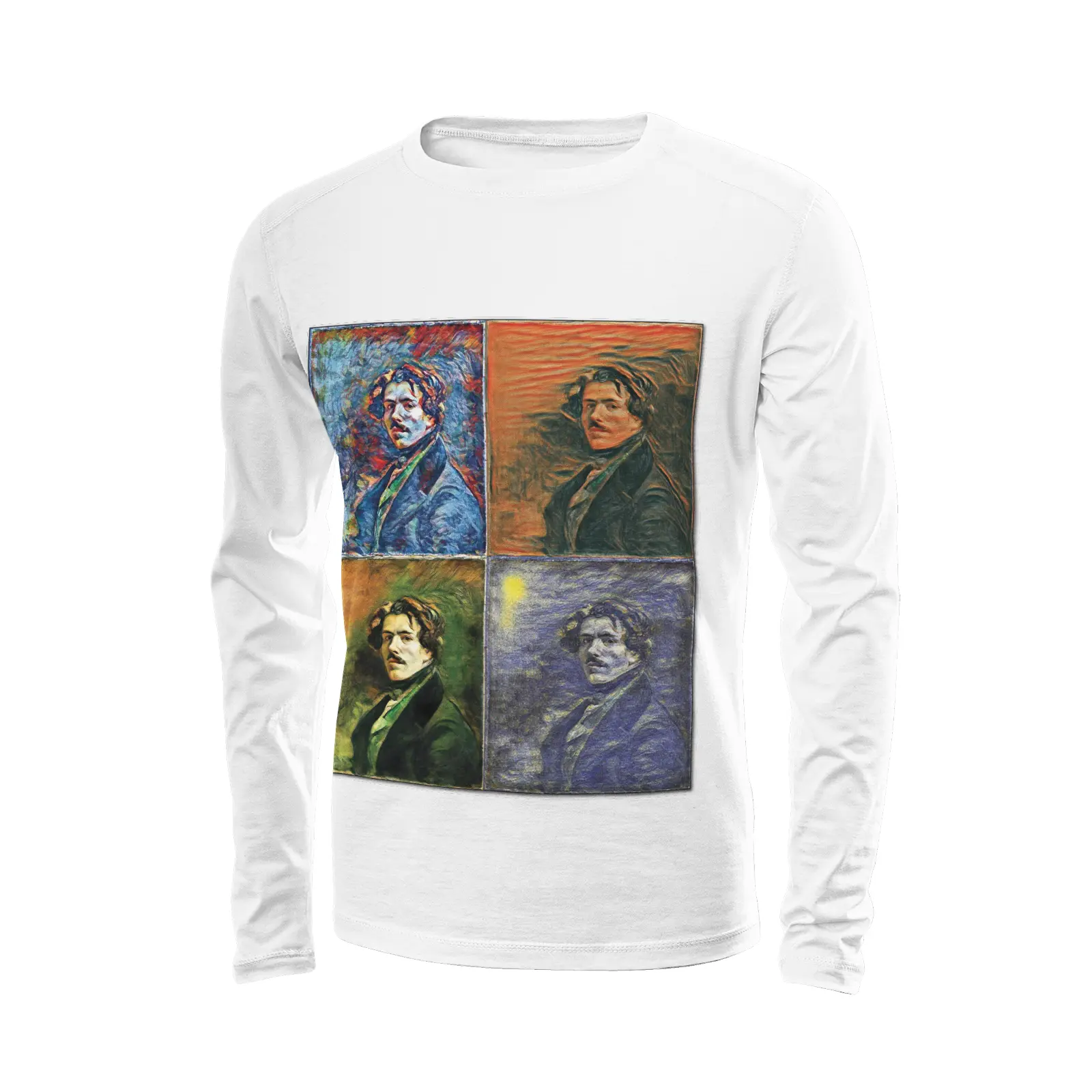 White long sleeve t-shirt - School of painting - Eugene Delacroix Printy6