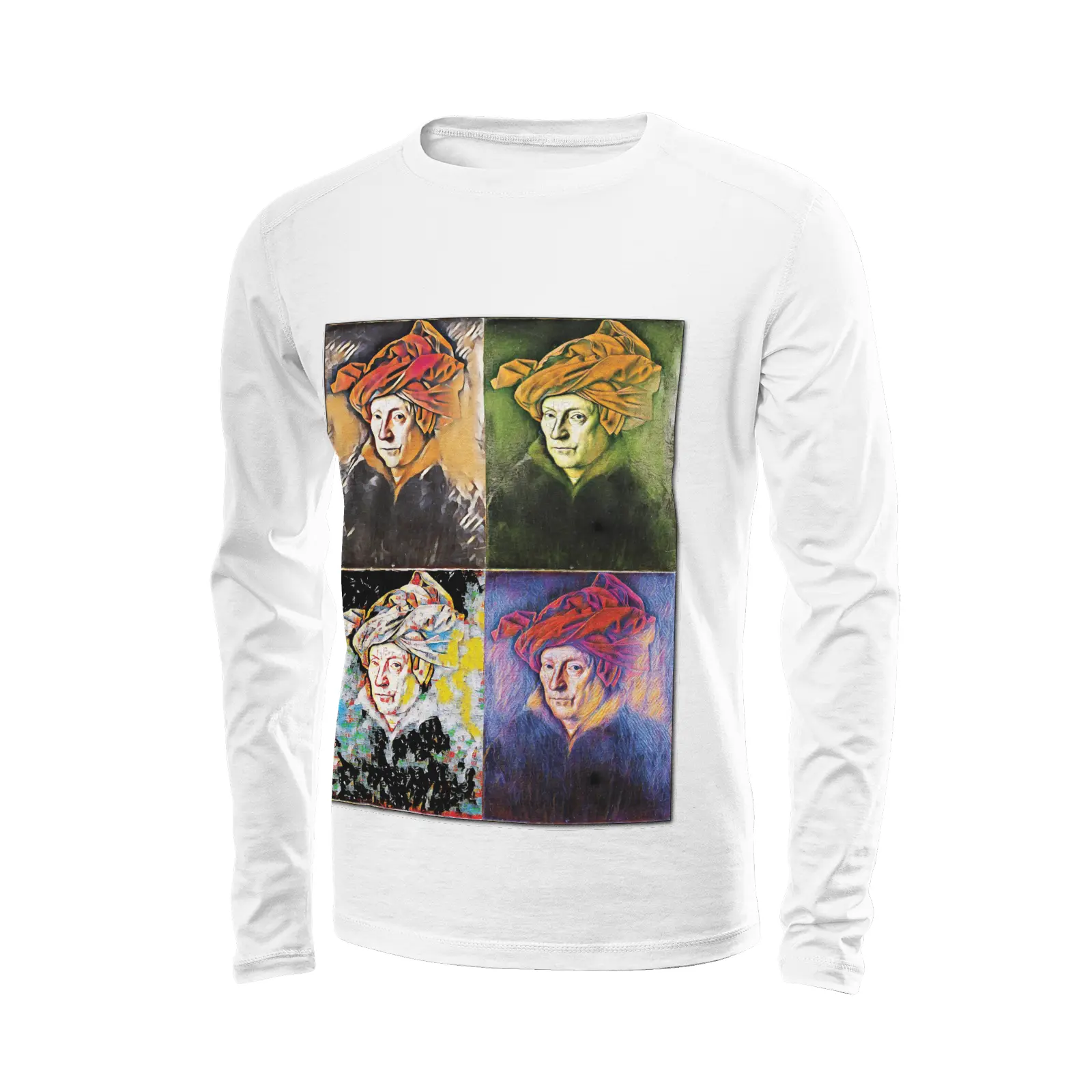 White long sleeve t-shirt - School of painting - Jan Van Eyck Printy6