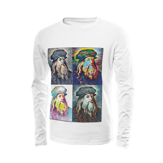White long sleeve t-shirt - School of painting - Leonardo Da Vinci Printy6
