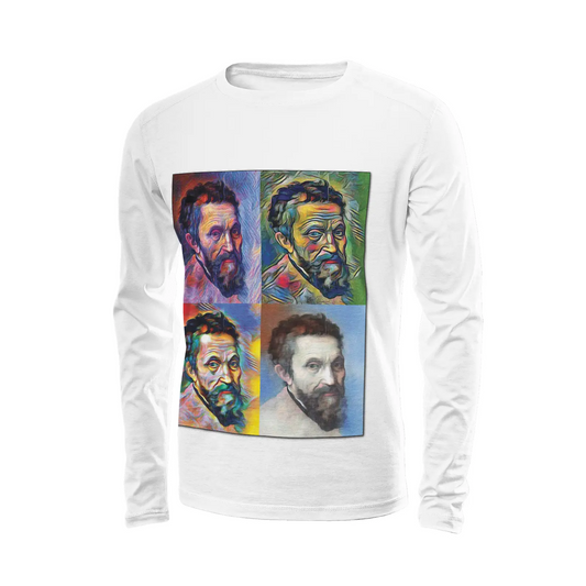 White long sleeve t-shirt - School of painting - Michelangelo Buonarroti Printy6