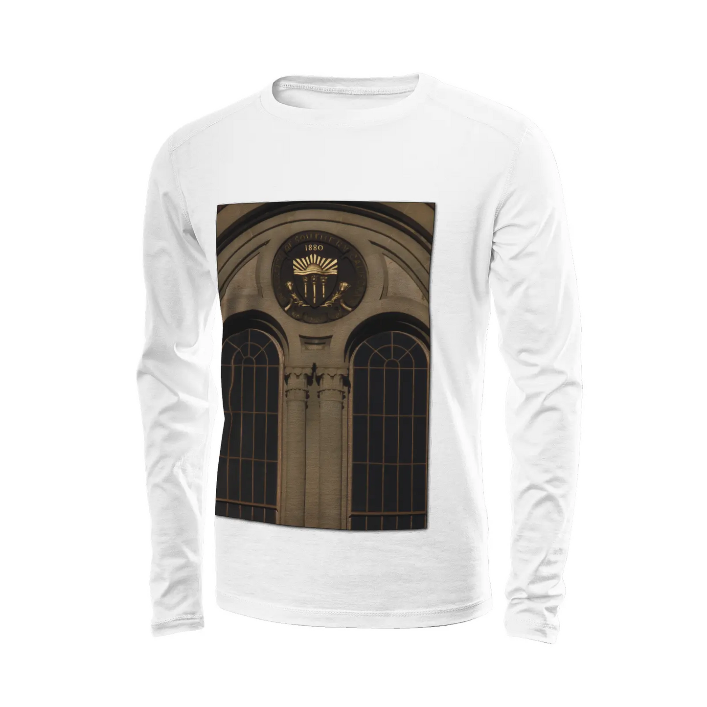 White long sleeve t-shirt - The architecture of USC (68) Printy6