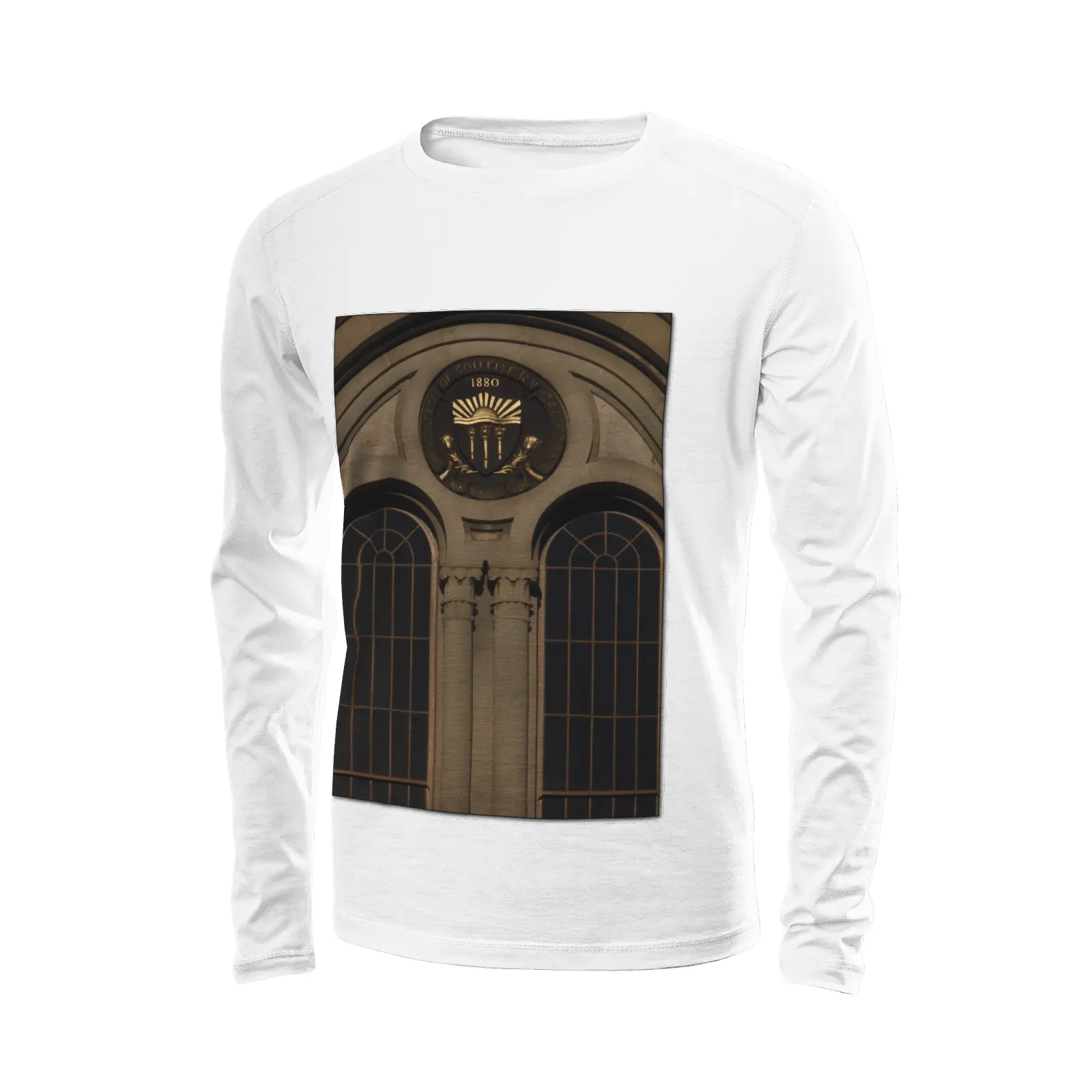 White long sleeve t-shirt - The architecture of USC (68) Printy6