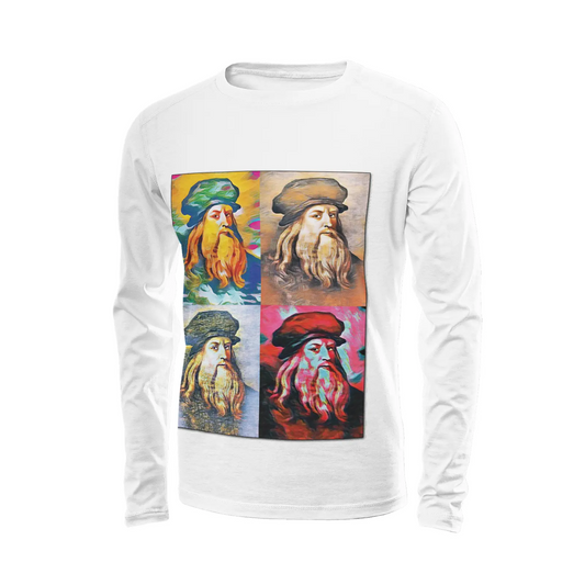 White long sleeve t-shirt - The prophecy - Leonardo Da Vinci Printy6