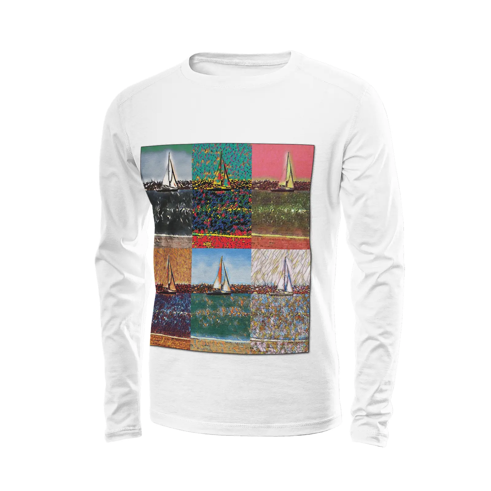 White long sleeve t-shirt - The show must go on - Marina del Rey Printy6